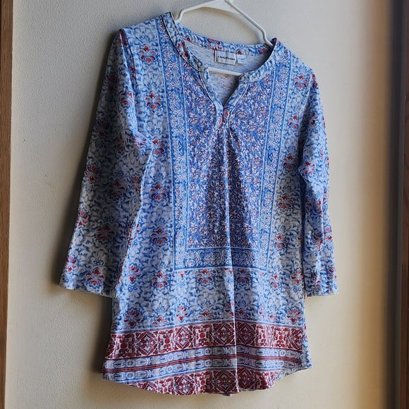 i.b.diffusion V-Neck Bohemian Aztec Print Jersey Size Small - Picture 2 of 14